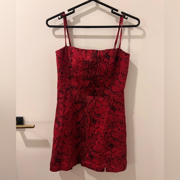 Reformation Red snake print mini dress, worn once - Picture 5 of 7
